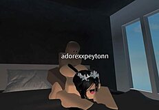 Roblox slut adorexxpeytonn craves big black cock interracial pounding