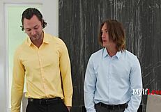 Bitch CEO blackmailed into rough MMF threesome pussy fucking