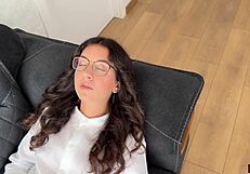 therapist fills eager student every hole anal cum glasses