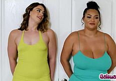 Sophia Burns And Ashlyn Peaks Lesbian Interracial Kiss Lick