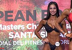 hot euro bikini babe shows off her ass and tits at championships