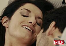 Sexy Big Tit Brunette Milf Seduces Neighbor Sucks His Monster Cock Dry