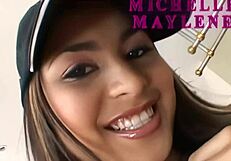 Michelle Maylene's Shaved Teen Hole Takes Monster Cock Anal to Mouth