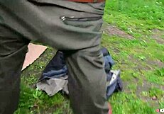 lexi lou dives into public outdoor fun with guys around her