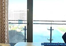 Latina masseuse massages babe then licks her tight vag in hd monster cock suck session