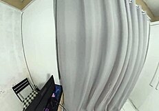 housewife trades her curves for the technician's services while hubby's away