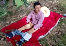 damn, busty stepmom slut blows stepson tasty outdoors in countryside!