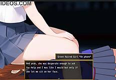 Green haired Femuzero smothers face in dominant sitting tease