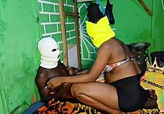 ghetto black teen slut bends for young stud's rough pussy pounding