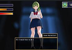 Green haired Femuzero smothers face in dominant sitting tease