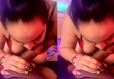 candy no hands deepthroats bbc in hood gagging sloppy spit cum covered mouthful