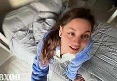 Petite hermanastra sneaks daddy's cock for juicy creampie pt 2