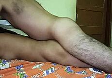 slim indian housewife sukla rides cock hard from behind passionately