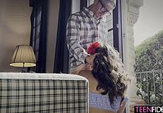 Sloppy deepthroat gagging as Luxe La Fox chokes on extreme face fuck