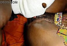 ghetto black teen slut bends for young stud's rough pussy pounding