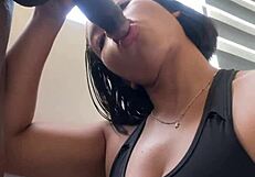 Amateur latina babe deepthroats bbc then gets face fucked outdoors by nysdel