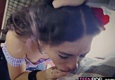 Sloppy deepthroat gagging as Luxe La Fox chokes on extreme face fuck