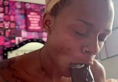 ghetto ebony deepthroats bbc til sloppy nut in her face