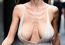 busty milfs bounce huge natural tits braless in tight dresses outdoors compilation