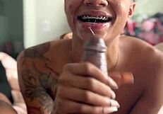 ghetto ebony deepthroats bbc til sloppy nut in her face