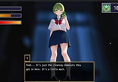 Green haired Femuzero smothers face in dominant sitting tease