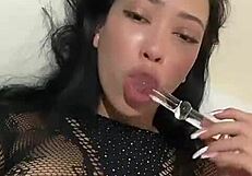 man this latina teen whore's tongue piercing feels insane on my cock as she sucks deep