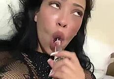 man this latina teen whore's tongue piercing feels insane on my cock as she sucks deep