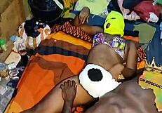 ghetto black teen slut bends for young stud's rough pussy pounding