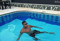 Silvana Lee tempts fitness stud with her huge tits big ass and wet pussy right in the pool