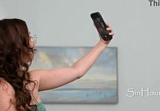 stepbro's gf leana looks pissed-off... time ta fuck her ridin' my cock glasses nerd!!