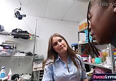 that dog collar thief hazel grace gets fucked hard by the office cop