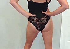 Black Bodysuit Black Heels Tease Try On Seduction