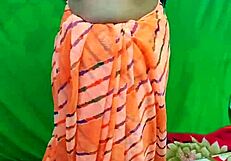 i... um, snuck video of indian bhabhi changing saree in bedroom y'know
