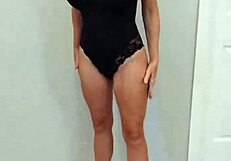 Black Bodysuit Black Heels Tease Try On Seduction