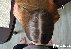 Filthy step sis desperately craves rough kitchen cock pounding begging for more