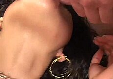 Sama's First Double Decker Swallows Two Massive Indian Cum Facials