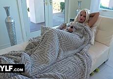 Lucky Stud Worships Sexy Step Nana's New Huge Boobs in Passionate Play