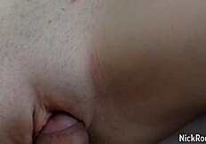 Skinny brunette darcy dark rides muscular guy cowgirl licks balls homemade with cum on tight pussy lips