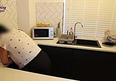 chinese housewife sneaks huge white cock from roommate while hubby's away