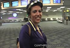 I watched milf stewardess wrecked by black stud in stockings and big tits