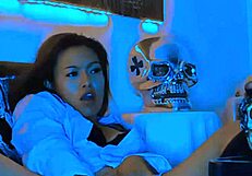 exotic latina bluee official squirts wildly on huge dildo solo