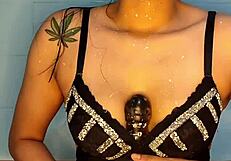 exotic latina bluee official squirts wildly on huge dildo solo