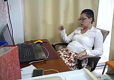 secretary slut rides dildo on hidden office cam full vid