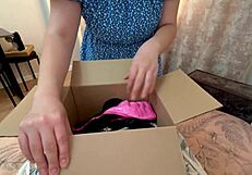 Ex-boyfriend's monster cock arrives boxed for dirty deepthroat cumshot