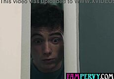 Lonely big-titted stepmom seduces peeping stepson for wild fuck