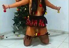 bound christmas slave gags on cock humiliated like a tied whore