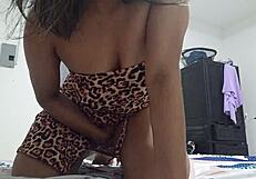 Juicy latina milf tigresa masturbates big clit pussy cums in wet panties homemade