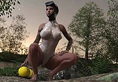 Lost in the thrill, this bimbo blonde milf submits to rough anal assfucking, monster cock squirting orgasms in latex with pierced nipples.