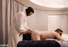 femdom locks teasing slave in cage with huge anal toys