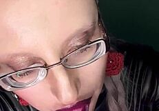 sissy lips meet mine through glossy lipstick in those sheer panties?